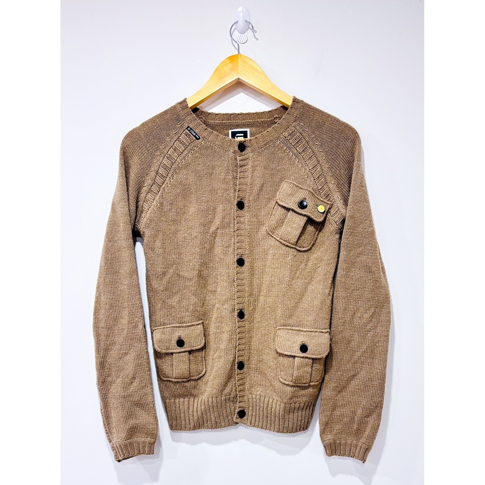 G-STAR Taupe knit cardigan | Wool Utility Casual | Medium